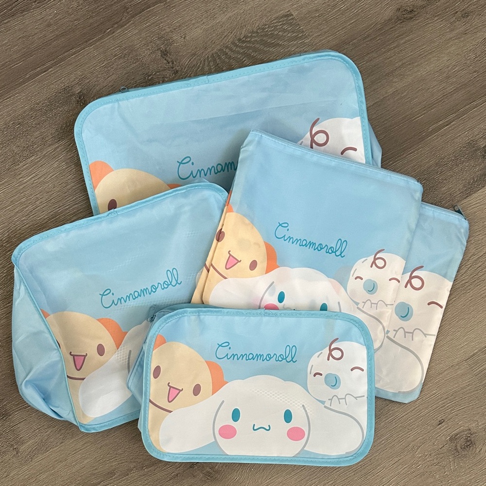 New 6 pieces Cinnamoroll Travel organizing cubes and shoe pouch